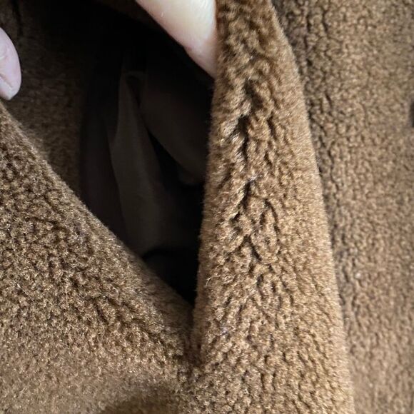 REBECCA MINKOFF Women’s WOOL BLEND DOUBLE-BREASTED BROWN TEDDY COAT Sz-S - Picture 5 of 7